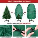 2 Pack Christmas Storage Bag  9 FT Upright Christmas Tree Bag and Christmas Ornament Storage bag  Christmas Tree Stand Cover with Drawstring, Zipper and Adjustable Straps (green, 9ft)