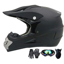 VIRTUE Youth Kids Dirt Bike Helmet ATV Motocross DOT Off-Road Street Helmet Goggles Gloves Full Face Protective Helmet NO 218 L