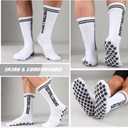 6 Pairs Non Slip Soccer Socks Stripe Anti Slip Football Baseball Athletic Soccer Socks for Men Women