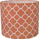 Aspen Creative 31096A Transitional Drum (Cylinder) Shaped Spider Construction Lamp Shade in Orange, 12" wide (12" x 12" x 10")