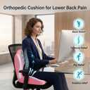 Luxuxin Ergonomic Seat Cushion with Lumbar Support (Pink)