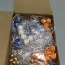 Acmee 115 PCS Ball Cake Toppers - Mini Balloon Cake Decorations Navy Blue Orange White Gold Foam Ball Cupcake Picks DIY Cake Insert Toppers for Baby Shower Birthday Party Wedding