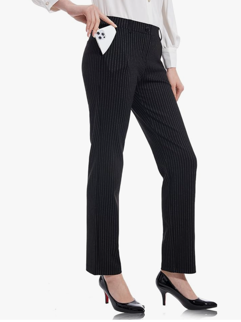 Tapata Women's 32''Stretchy Straight Dress Pants with Pockets Tall  Regular for Office Work Business Size XL