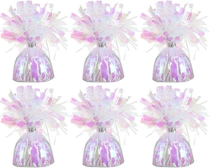 Chochkees Black Metallic Balloon Weights, 6-Pack Birthday Party Favors, 5.5" Inches