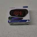 Timex Alarm Clock for Bedroom with FM Radio and 10 Station Presets, Clock Radio with Dual Alarms, USB Charger, Large Display, Sleep Timer, and Snooze  Black (T232B)