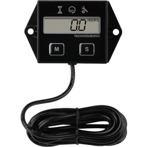 Yooreal Digital Inductive Tach Hour Meter,RPM Gauge Meter Tachometer for Lawn Mower Scooter Dirt Bike Tractor Generator Air Compressor Marine Motorcycle Snowblower Pressure Washer