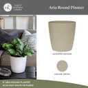 The HC Companies Aria Round Self-Watering Pot - Lightweight Plastic Planter for Herbs & More - Durable Plant Pots for Indoor Plants & Outdoor Plants (12" Beige, Pack of 1)