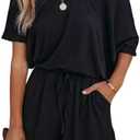 Lacozy Women's 2026 Summer Short Sleeve Off The Shoulder Rompers Casual Shorts One Piece Overall Jumpsuits Dressy, XL