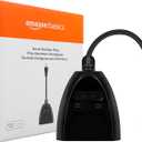 Amazon Basics Outdoor Smart Plug with 2 Individually Controlled Outlets, Works with Alexa Only, 2.4 GHz Wi-Fi, No Hub Required, Black