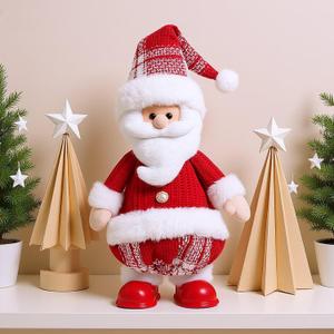 Christmas Santa Red & White Singing & Dancing Santa Claus Festive Home Holiday Decoration for Home, Table, Shelf