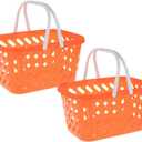 NUOBESTY 2pcs Mini Toy Shopping Basket Kids Grocery Basket with Handles Easter Eggs Baskets for Kids Toddlers Party Favors Kitchen Pretend Play Small Storage Basket Toy