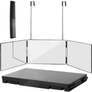360 Viewing Mirror for Hair Cutting and Styling, Adjustable Height Mirror for Grooming, Makeup and Shaving, Clear HD Glass, Portable for Bathroom or Travel (Black) 360 Viewing Mirror for Hair Cutting and Styling, Adjustable Height Mirror for Grooming, Makeup and Shaving, Clear HD Glass, Portable for Bathroom or Travel (Black)