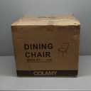 COLAMY Upholstered Dining Chairs Set of 2, Modern Kitchen Chairs with Back, Leather Side Dining Room Chairs with Wood Legs for Kitchen Dining Room Restaurant, Blue