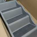 Amazon Basics Foldable Non-Slip Pet Stairs for Small Dogs and Cats, Senior Pets, Easy to Climb, 14.6" x 22.75" x 19.5", Grey