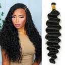 YWIGS Deep Wave Bulk Human Hair for Braiding Boho Knotless Braids Human Hair 100 Percent Human Braiding Hair 100G NC 18inch