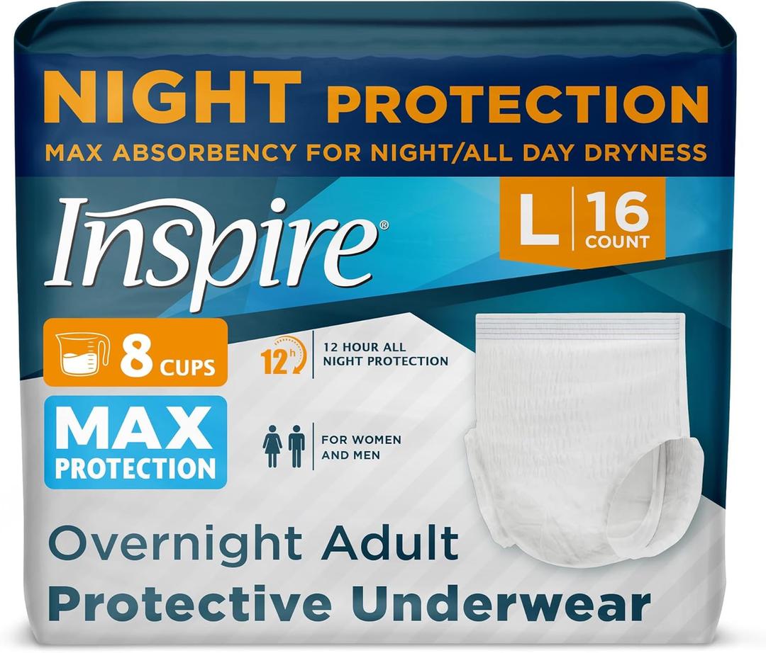Inspire Adult Diapers Women or Men - MAX Absorbency | Our Most Absorbent and Dry, Incontinence Underwear for Women or Men | Leak Proof Diaper Overnight or Daytime for Heavy