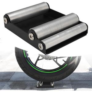 JFG RACING Motorcycle Wheel Cleaning Stand-Motorcycle Roller Stand Wheel Cleaning Paddock Stand Replacement for Tyre Cleaning & Chain Lubrication (< 485 lb & Tyre width <180 mm) , Black