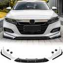 Front Bumper Lip for Honda Accord 2018 2019 2020 ACR Style 5Pcs Lower Chin Bumper Spoiler Splitter Protection Body Kit (Pearl White+Black)