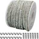 PAMIR TONG Rhinestone Glitter Rope 6 yards 0.17'' Bling Shoe Laces String Shine Cords for Shoes, Jewerlry Making DIY (Silver#357-01)