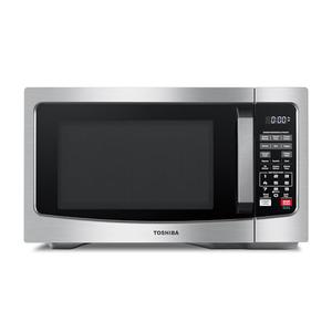 TOSHIBA EM131A5C-SS Countertop Microwave Ovens 1.2 Cu Ft with 12.4" Removable Turntable Smart Humidity Sensor, 12 Auto Menus Mute Function ECO Mode Easy Clean Interior, 1000W, Silver