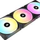 Corsair iCUE Link QX120 RGB 120mm Magnetic Dome RGB Fans - Triple Fan Starter Kit with iCUE Link System Hub - Black