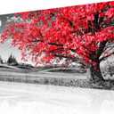 Canvas Wall Art For Living Room Office Wall Decor Bedroom Decor Black And White Landscape Wall Painting Red Tree Scenery Pictures Canvas Prints Ready To Hang For Room Home Decoration 40 X 20