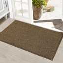 BEQHAUSE Dirt Trapper Door Mat 20" x 32", Non-Slip Washable Doormats Entrance Mat, Dirt Resistant and Absorbent Welcome Mat, Low Profile Floor Mats for Front Back Door and Entryway, Brown