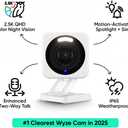 WYZE Cam v4, 2.5K QHD WiFi Indoor/Outdoor Smart Home Security Camera, Pet/Baby Monitor, Motion Activated Spotlight/Siren, Color Night Vision, 2-Way Audio, Compatible with Alexa & Google