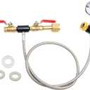 CGA320 CO2 Cylinder Refill Adapter Hose, CO2 Refill Station Connector Kit for Filling Blue Soda-maker Tank(CGA320 to TR21-4, Dual Valve with Gauge) (24 Inch)