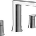 Moen T908 Genta LX Two-Handle Deck Mounted Modern Roman Tub Faucet, Valve Required, Chrome