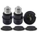 E26 to E26 Socket Extender,7.4cm/2.91 inches E27/E26 Light Socket Extension,Thread Lamp Holder Adapter with Shade Rings (Black, 3)