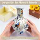 3D Puzzles Vase for Adults, 200 Pieces Plastic DIY Unique Flower Vase with LED Light,House Warming Gift Birthday Gifts for Flower Arrangements and Home Decor (White Bird Floral)