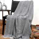 RAJRANG Dusty Blue Throw Blanket Soft and Warm Living Room Decorative Throws for Sofa Couch - 60 x 50 Inch
