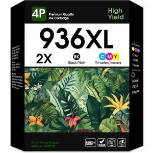 936XL 936e Ink Cartridge High Yield Replacement for HP Ink 936 Black and Color with Latest Chip Compatible for OfficeJet Pro 9110b, 9120b, 9130b Series, 9110, 9120, 9130, 9720, 9730 Series Printer