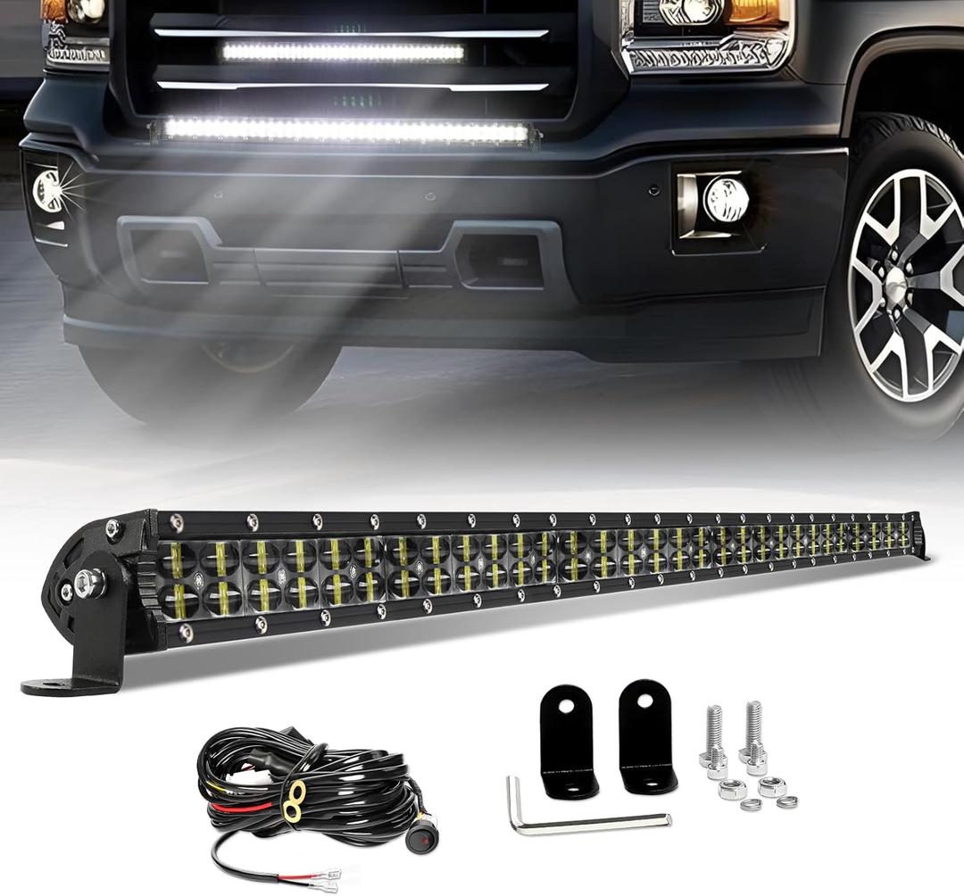 BraveWAY 32Inch LED Light Bar 180W 36000LM Dual Row Light Bar Spot Flood Combo LED Work Lights 6D Lens Fog Lights Offroad Lighting Driving Lightbar for Trucks UTV ATV Tractor SUV 4WD Boat 4X4 Pickup