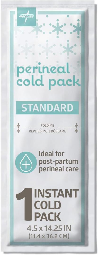Medline Perineal Cold Packs for Postpartum Care (24 Count) Each Absorbent Pad is 4.5" x 14.25" Perfect for your After Delivery Postpartum Essentials Kit