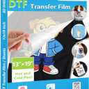 Jecqbor DTF Transfer Film 13x19 Inch, A3 Plus Double-Sided Matte Clear PET Paper 60 Sheets, DTF Paper for Sublimation Hack, Direct Print on for All Fabric and Colors T-Shirts Textile