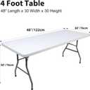 BDDC 4ft Table Cover Fitted, Orange Spandex Table Covers, Washable and Wrinkle Resistant Stretch Tablecloths Rectangle for Events, Wedding, Banquets, Parties