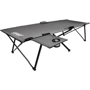 Coleman Pack-Away Big n Tall Camping Cot with Removable Side Table, Extra Wide Cot Fits Adults up to 6ft 6in or 300lbs, Carry Bag Included, 80 x 44 x 17 inches