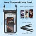 Rynapac [Up to 10"] Large Waterproof Phone Pouch Bag - 2 Pack Waterproof Phone Case for iPhone 16 15 14 Pro Max Galaxy S25 S24 Ultra, IPX8 Cellphone Water Protector Pouch Beach Essentials Travel Must Haves