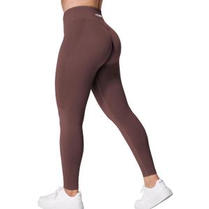 YEOREO V Waist Workout Leggings for Women Butt Lifting Scrunch Gym Leggings Seamless Yoga Pants Brown XL (Brown, XL)
