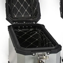 Side Cases - Black Hard Saddlebags for Motorcycle & Scooter Trunk, 38L Universal Motorcycle Case Panniers - Silver, Size A