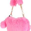 1pc Heart Shaped Bag Furry Handbag Plush Heart-shaped Hand Women Furry
