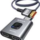 HDMI Switch 4K@60Hz Splitterwith 3FT HDMI Cable, GANA Aluminum Bidirectional HDMI Switcher 2 in 1 Out, HDMI Hub for 3D, HDR, Compatible with Xbox, PS5/4/3,Fire Stick,Roku,Blu-Ray Player