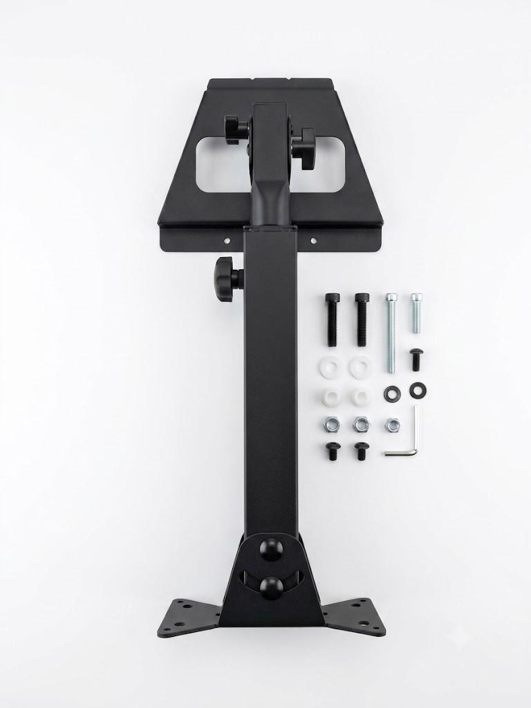 Heavy-Duty Black Metal Articulating Arm Mounting Bracket with Universal Joint and Hardware Kit