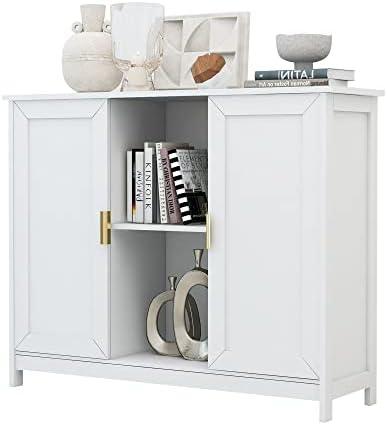 TaoHFE White Storage Cabinet, Credenza Buffet Cabinets