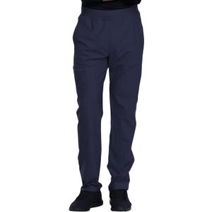 Cherokee Scrubs Mens Pants Tapered Leg with 5 Pockets, Zip Cargo, 360 Stretch & Moisture Wicking - CK185 (X-Large, Navy)