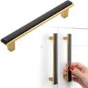 Black and Gold Cabinet Pulls Matte Black and Gold Kitchen Cabinet Handles, 5 Pack 5 Inch, 2281 Two Tone Hardware for Cabinets Drawers Bedroom Dresser Cupboard Bathroom Vanity