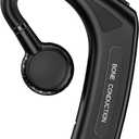 Open Ear Headphones Wireless Bluetooth Single Bone Conduction Wireless Earbuds with Earhooks Bone Conduction Headphones Bluetooth Head Set Earphones IPX5 Waterproof Long Battery Life Earpiece Black