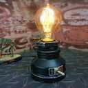Loft Style Lamp,Corporal Black Steampunk Industrial Vintage Style, Water Pipe Table Desk Light with Dimmer, Aged Rustic Metal (Black) Replace The Bulb with dimmable Bulbs only